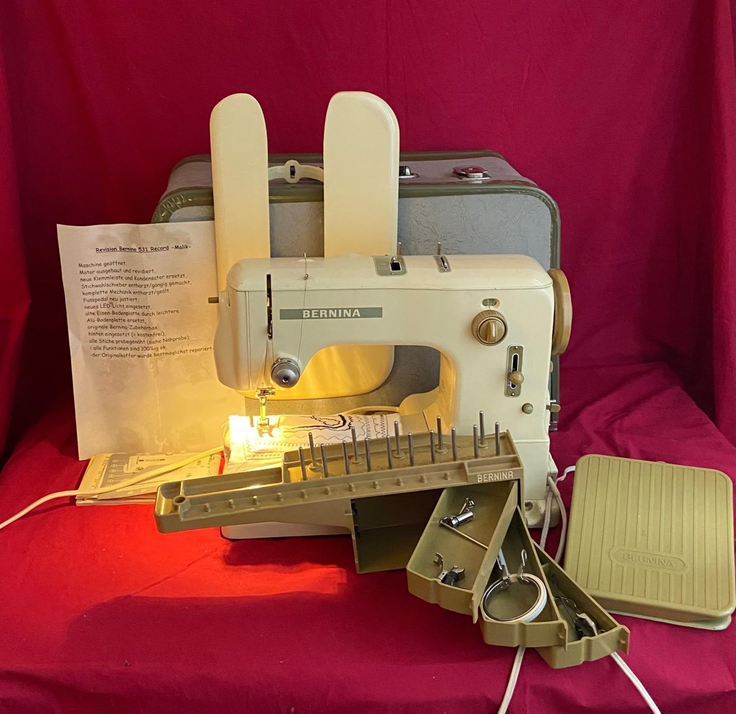 Nähmaschine Bernina 531 record, frisch revidiert & mit kompl. Zubehör
